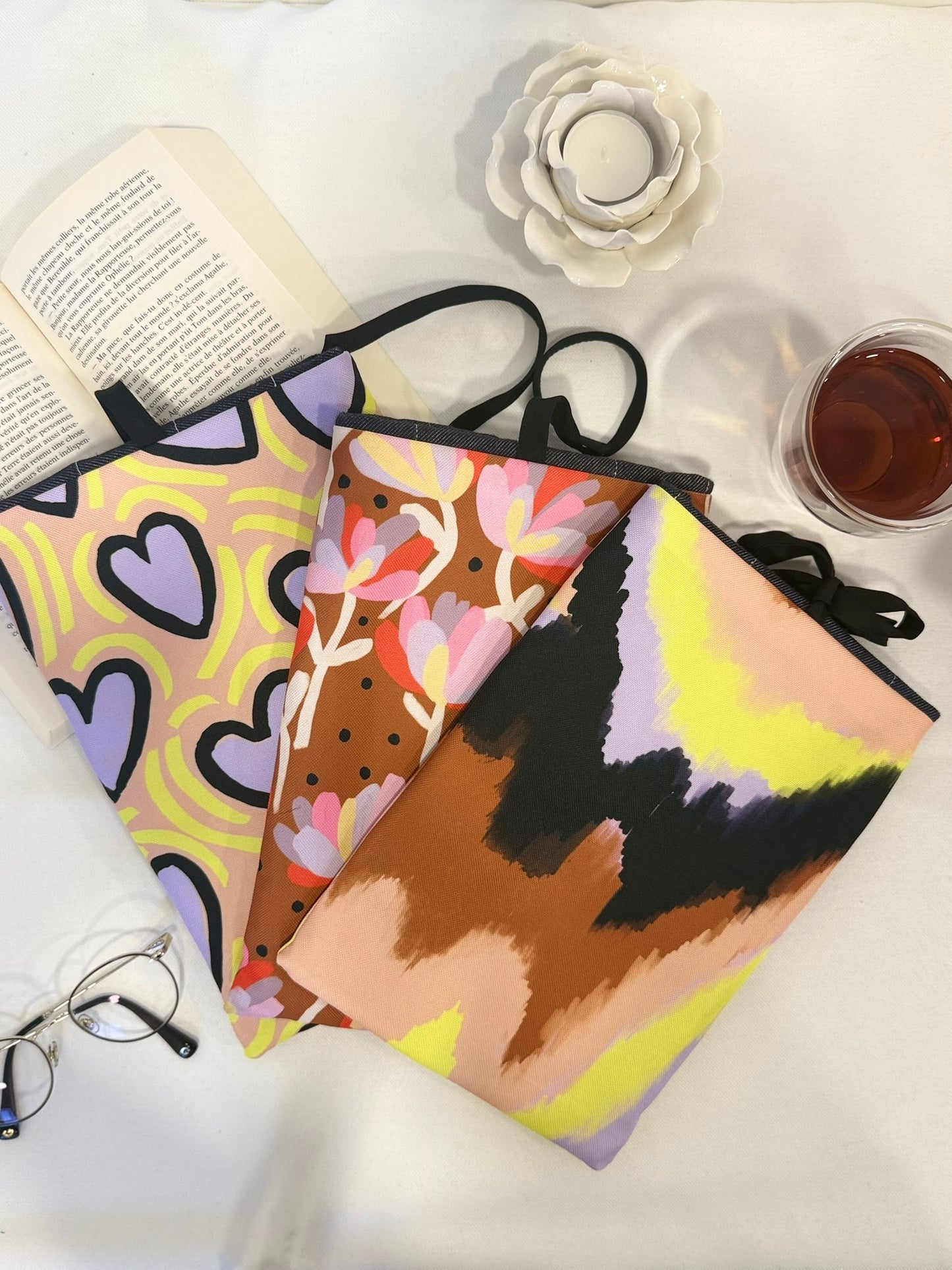 Pochette à livre - Flower & Dots