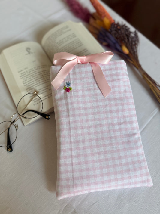 Pochette à livre - Vichy Framboise