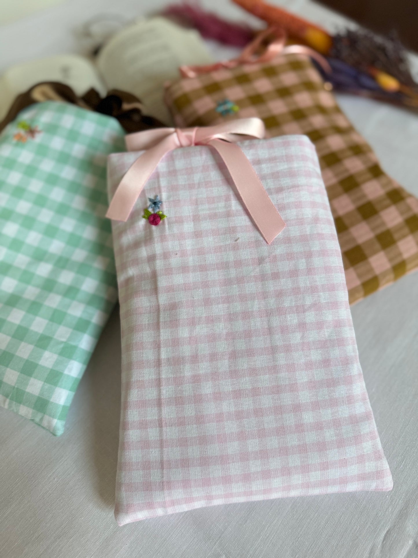 Pochette à livre - Vichy Framboise