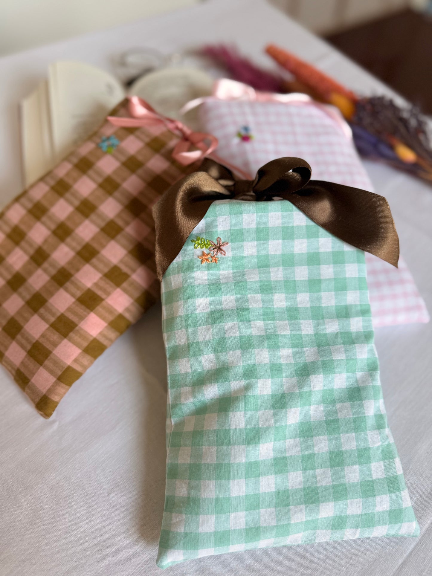 Pochette à livre - Vichy Menthe