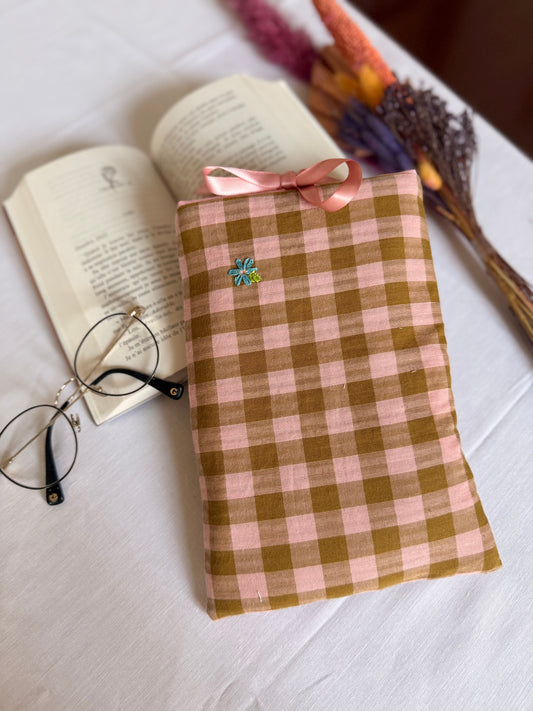 Pochette à livre - Vichy Noisette