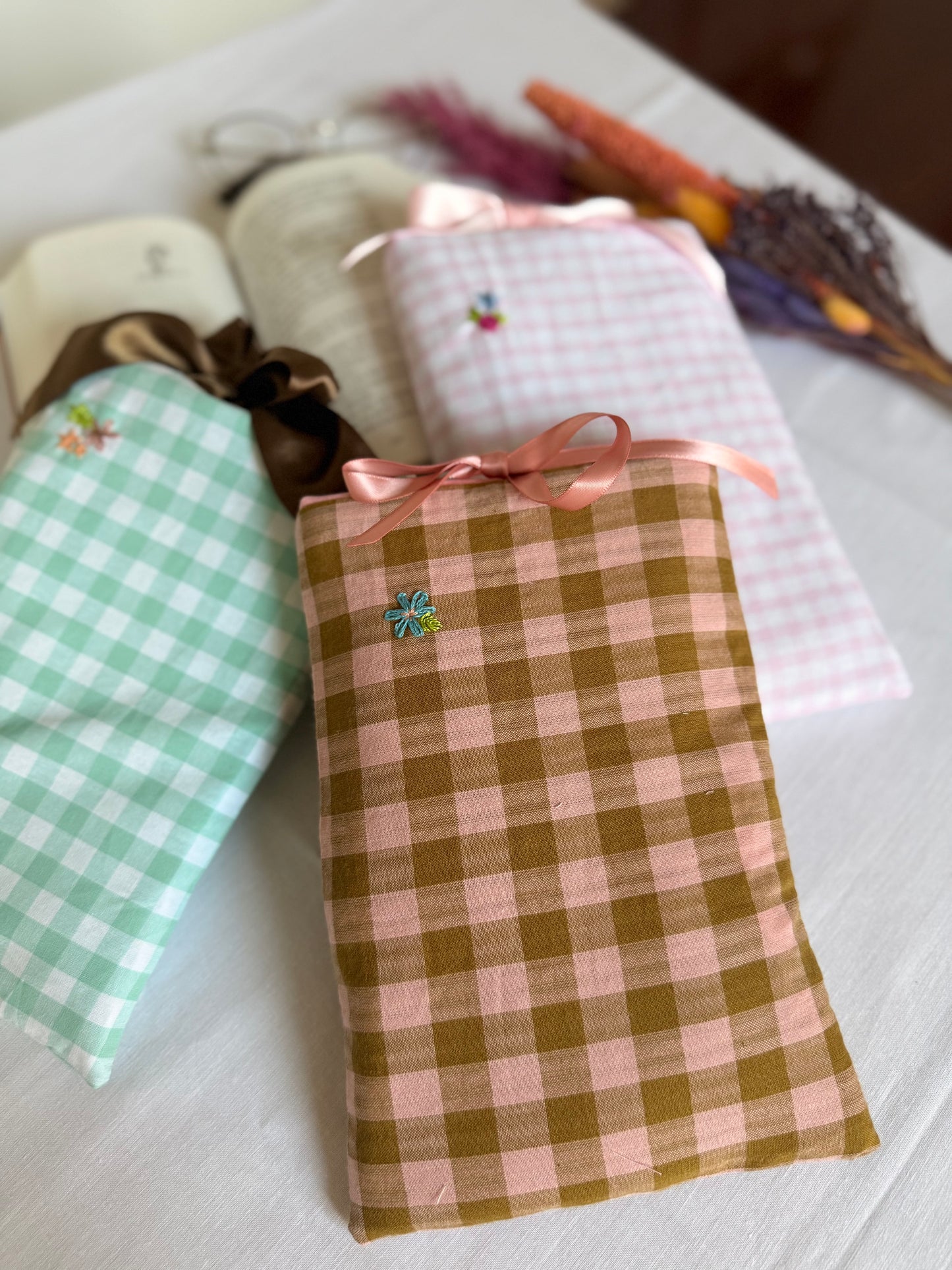Pochette à livre - Vichy Noisette