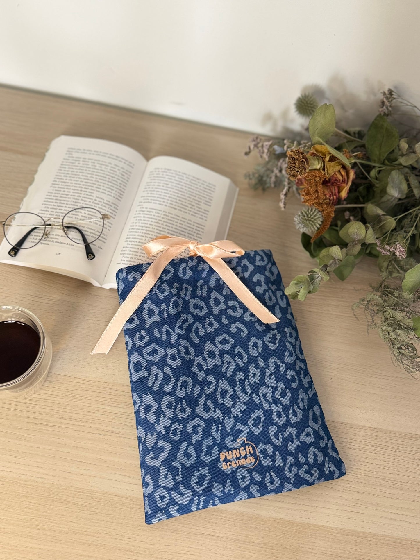 Pochette à livre - DENIM SAUVAGE (Rose)